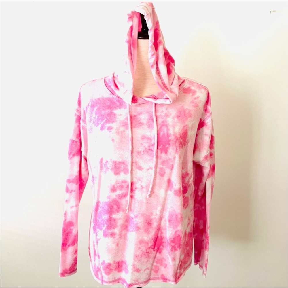 Freshman Tie-Dye Pink & White Hoodie Sweatshirt S